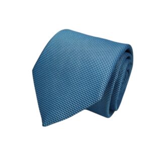 Cravate unie bleu azur pointillée