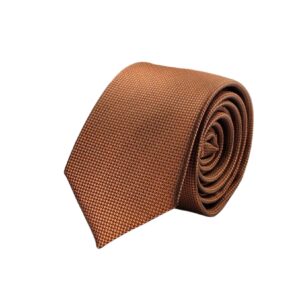 Cravate slim rouille et sa pochette assortie